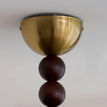 Modern Wood & Alabaster Ceiling Light