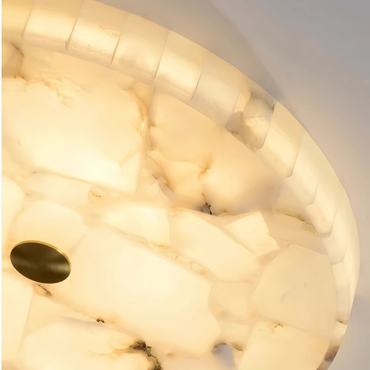 Alba Modern Round Ceiling Light – Alabaster LED for Dining Room