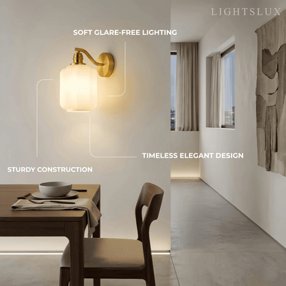 Modern Glass Wall Lamp — Metal Frame 