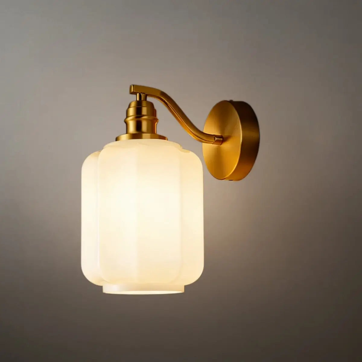 Modern Glass Wall Lamp — Metal Frame 