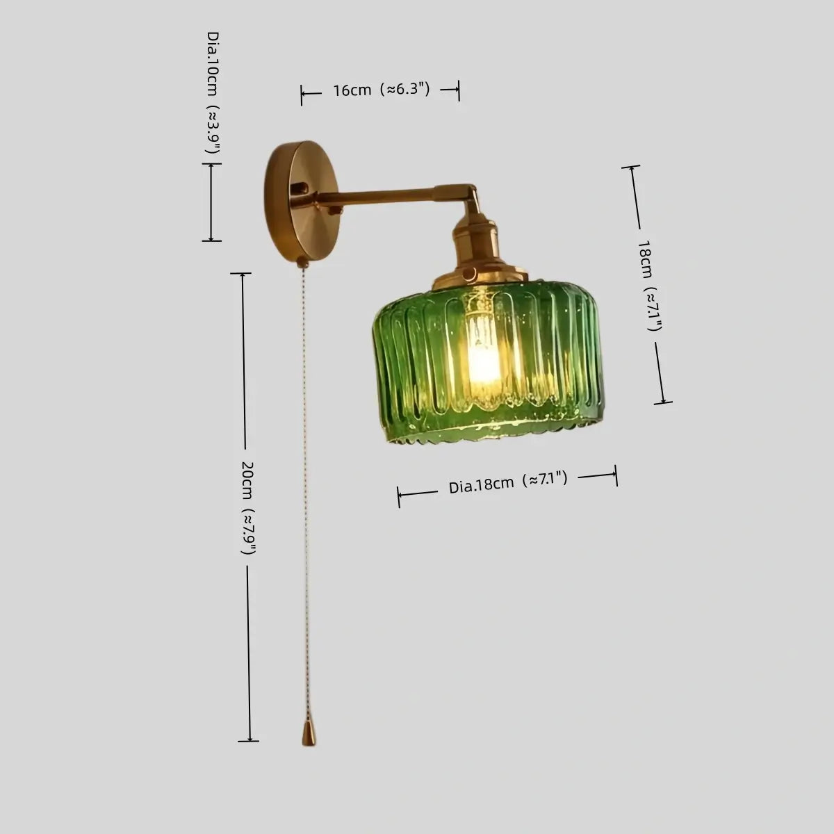 Vetro Vintage Brass Wall Lamp