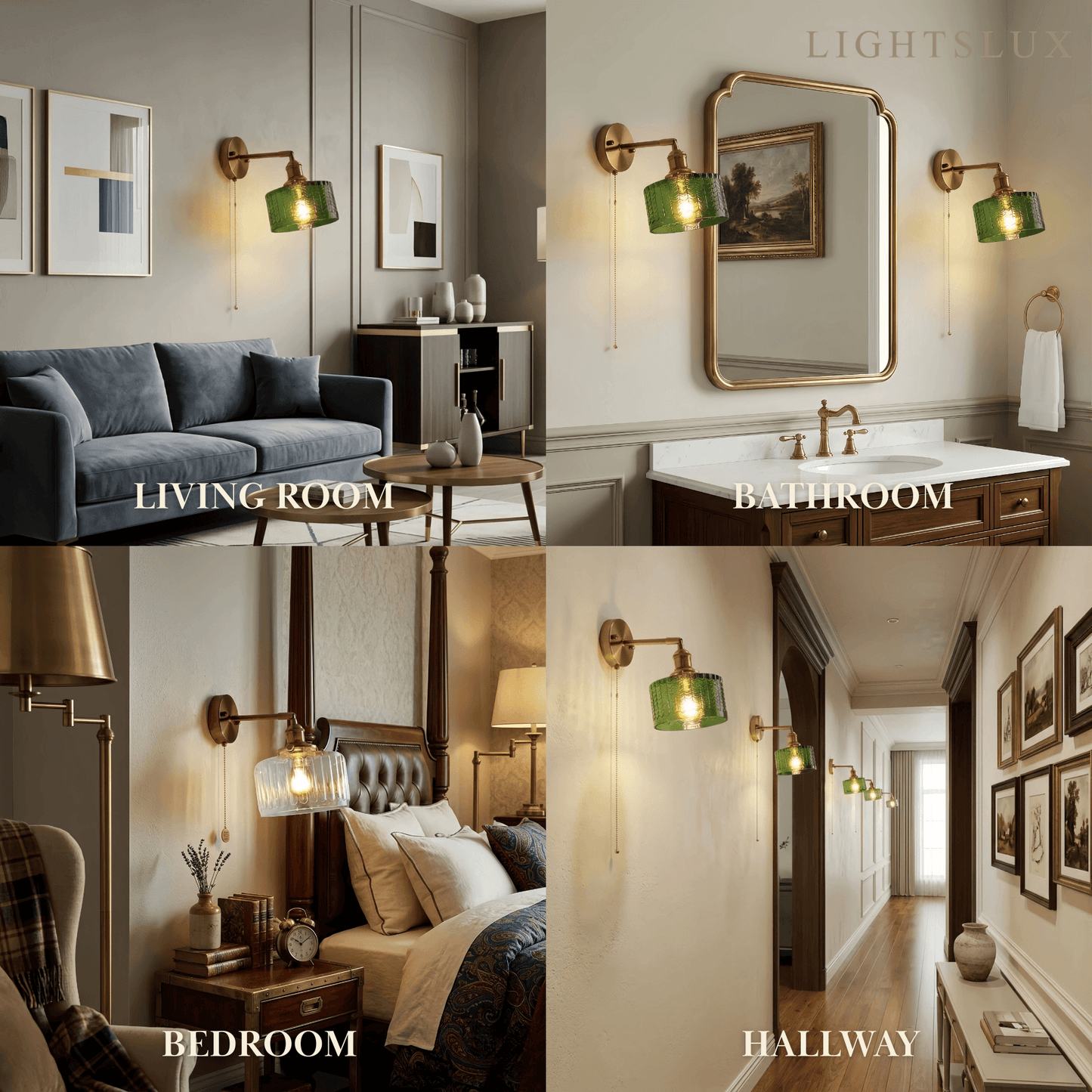 Vetro Vintage Brass Wall Lamp