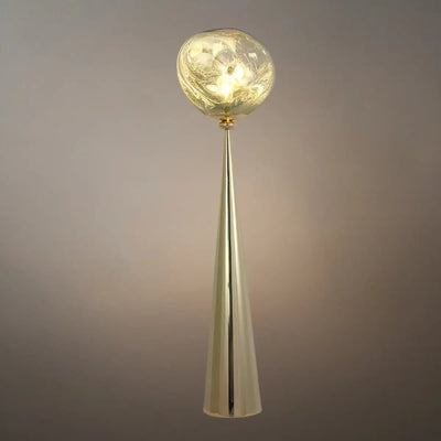Contemporary Floor Lamp – Distorted Spherical Metal & Acrylic