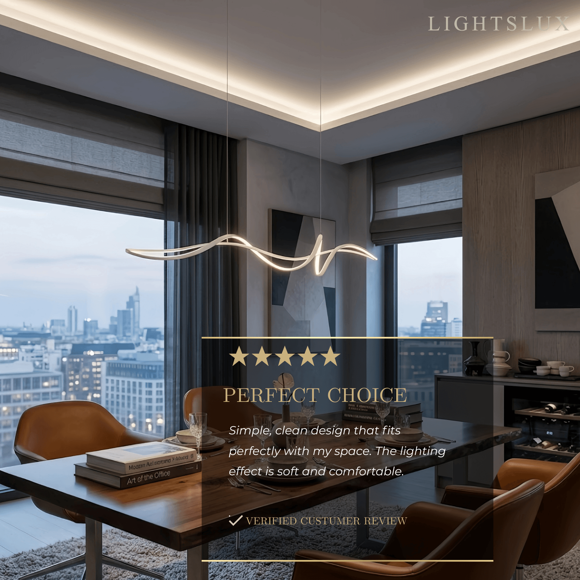 Modern LED Wave Pendant Light