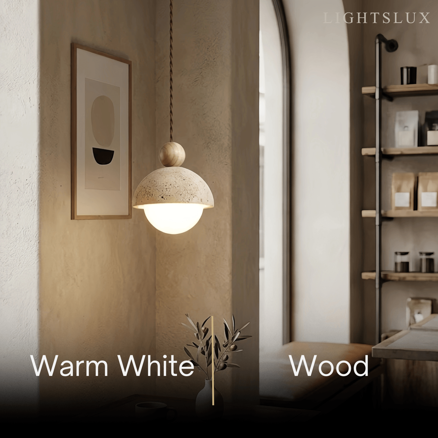 Modern Travertine Pendant Light 