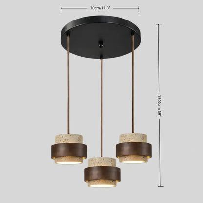 Strata Modern Travertine Pendant Light 