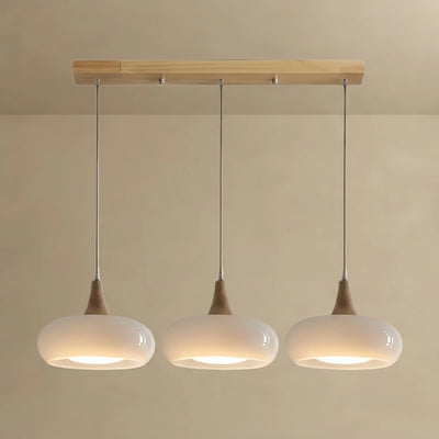 Vetro Modern Glass Pendant Light — Orange/White for Kitchen