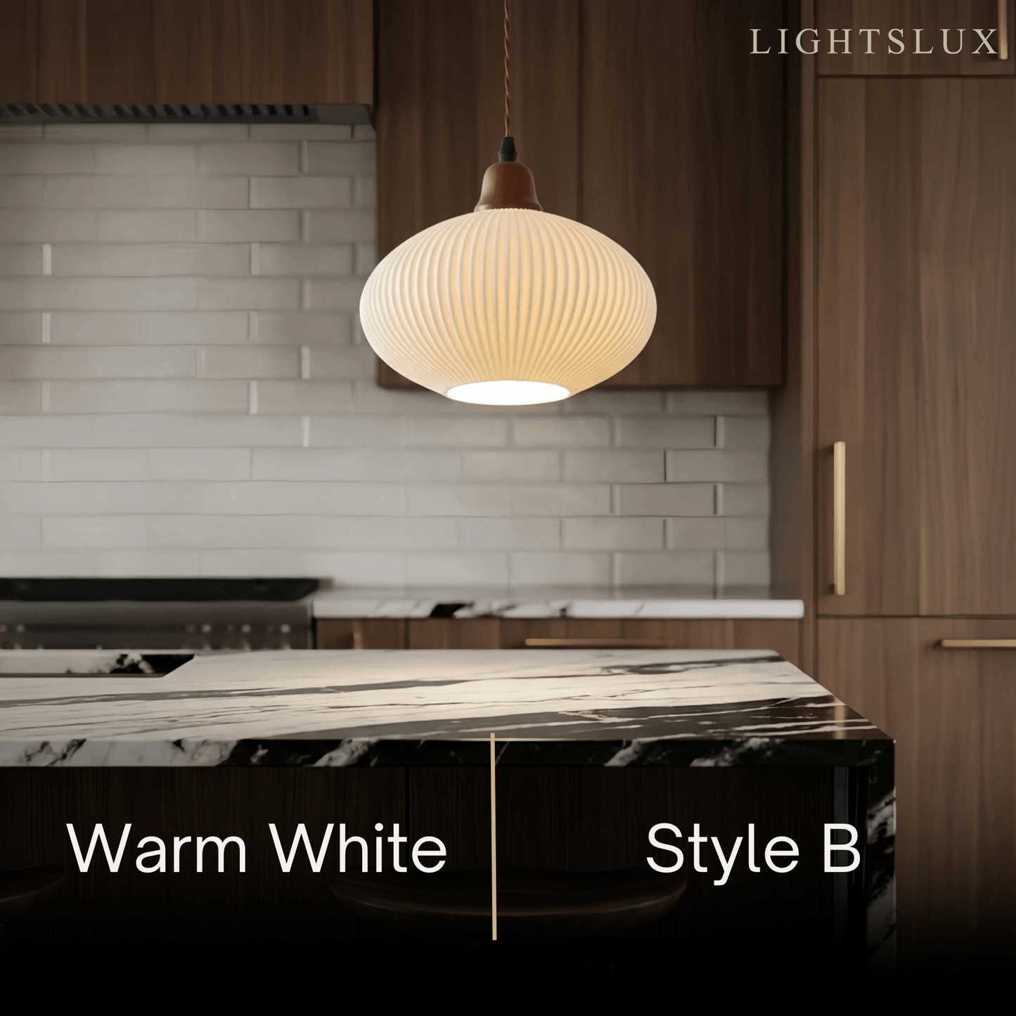 Contemporary Dome Pendant Light – Metal & Ceramic White 