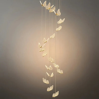 Modern Light‑Luxury Pendant Light — Metal & Acrylic with Butterfly Design