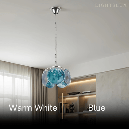 Modern Pendant Light — Hand-Dyed Glass & Metal with Multi-Color