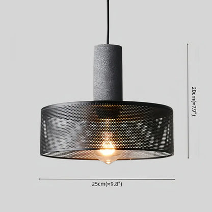 Ferron Industrial Cement Pendant Light – Six Sizes & Adjustable Cable for Kitchen Island/Dining Room/Bedroom