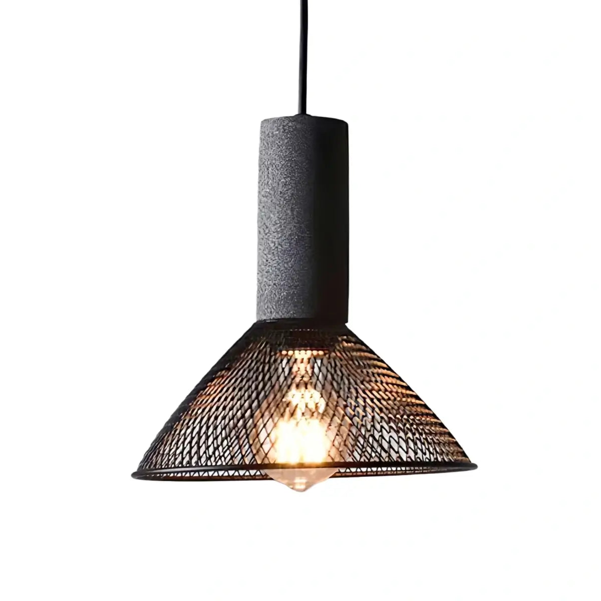 Ferron Industrial Cement Pendant Light – Six Sizes & Adjustable Cable for Kitchen Island/Dining Room/Bedroom