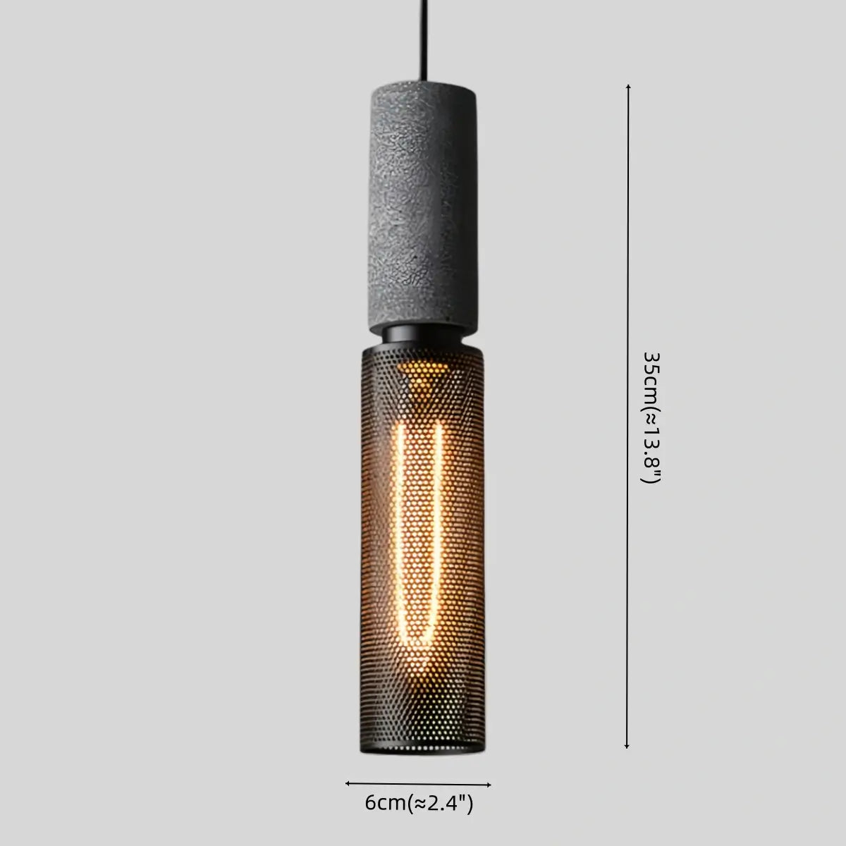 Ferron Industrial Cement Pendant Light – Six Sizes & Adjustable Cable for Kitchen Island/Dining Room/Bedroom