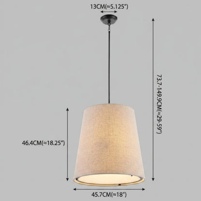 Zenno Wabi-sabi Fabric Pendant Light — Natural Linen for Dining Room