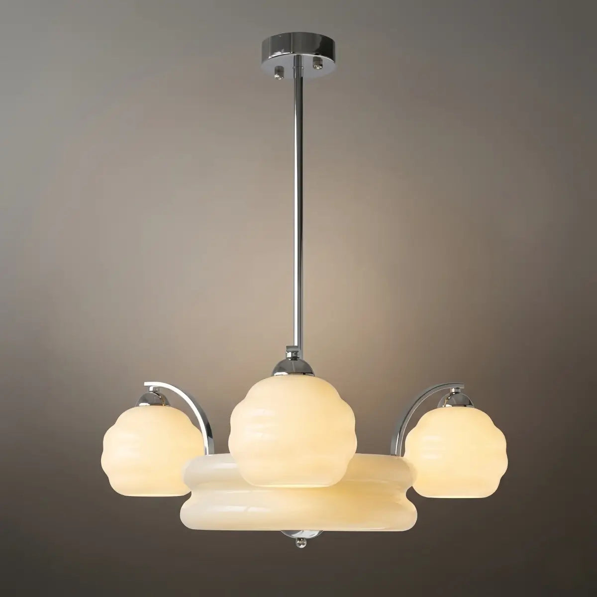 Art Deco Vintage Glass Chandelier 