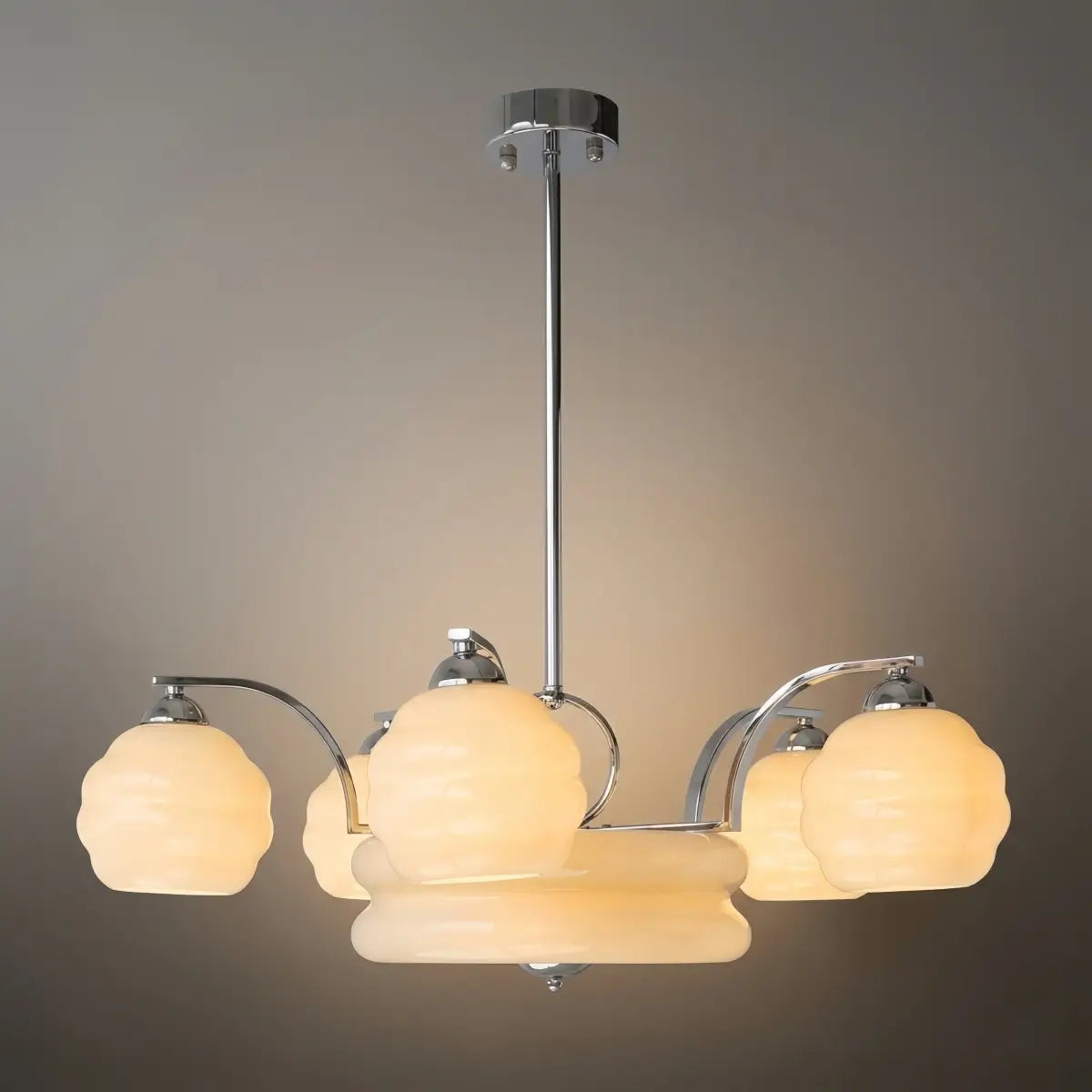 Art Deco Vintage Glass Chandelier 