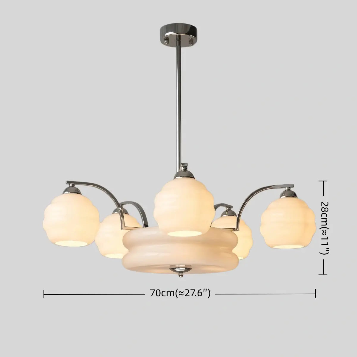 Art Deco Vintage Glass Chandelier 