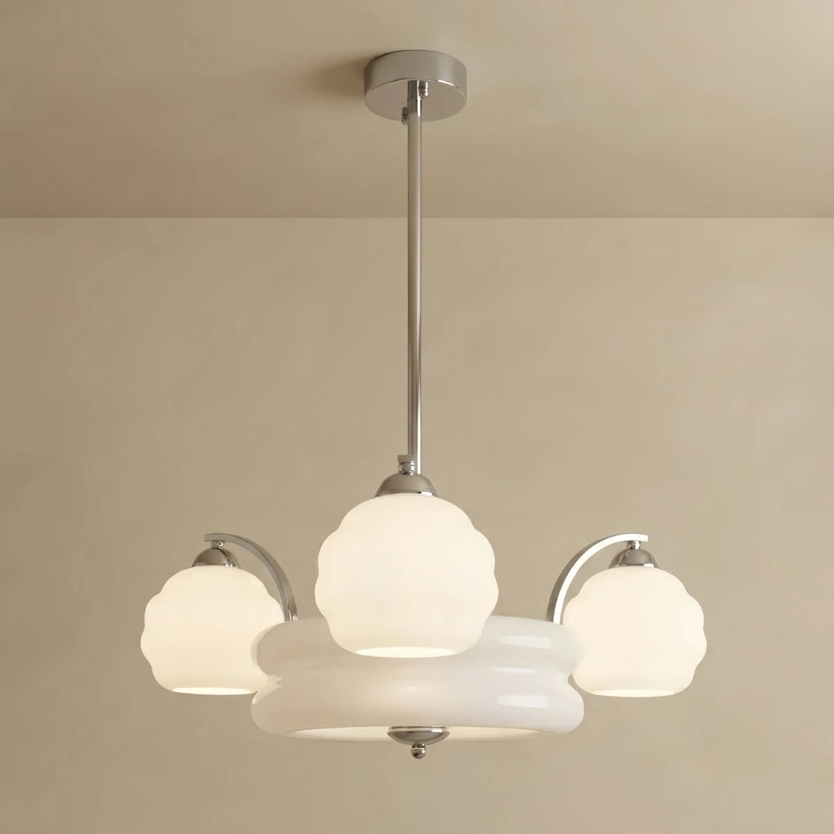 Vetro Vintage Glass Chandelier — Gold/Chrome for Living Room/Bedroom