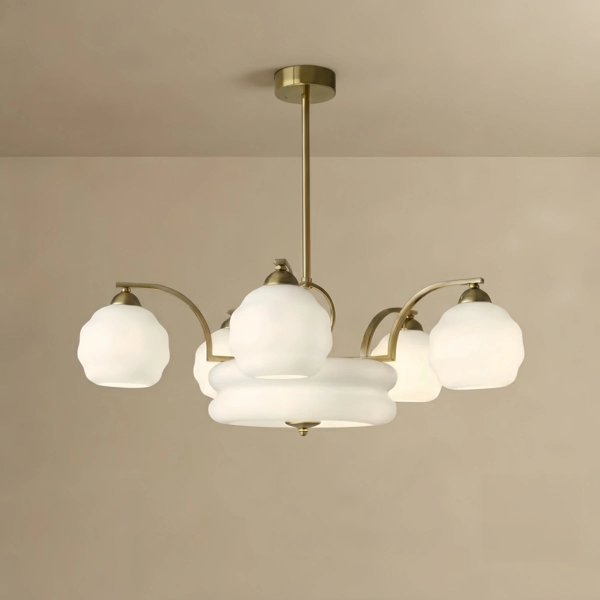 Vetro Vintage Glass Chandelier — Gold/Chrome for Living Room/Bedroom