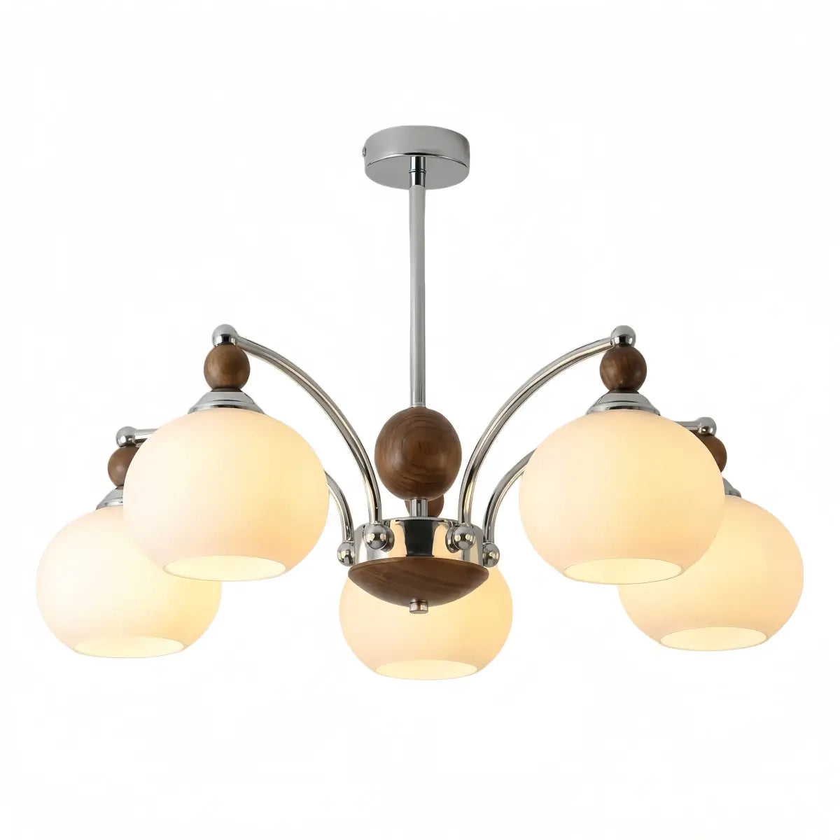 Contemporary Chandelier -- Glass & Iron & Wood for Dining Room
