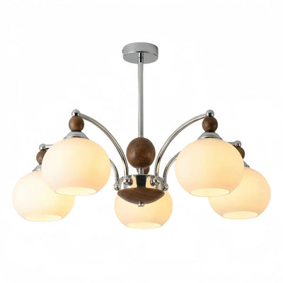 Contemporary Chandelier -- Glass & Iron & Wood for Dining Room