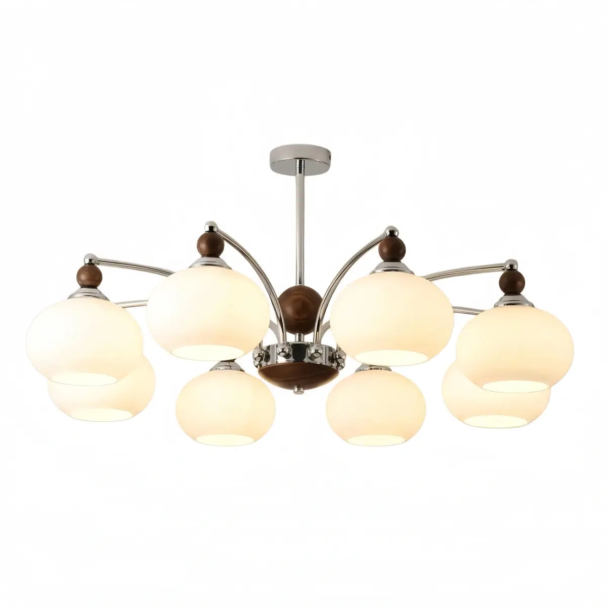 Contemporary Chandelier -- Glass & Iron & Wood for Dining Room