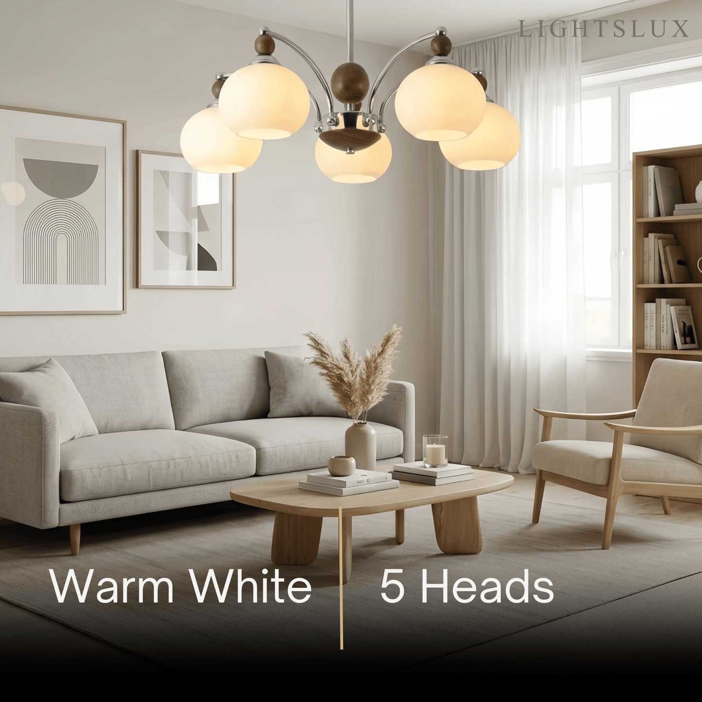Contemporary Chandelier -- Glass & Iron & Wood for Dining Room