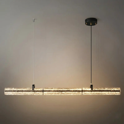 Modern Linear Pendant Light — Metal & Glass for Dining Room Kitchen Island Conference Room Living Room