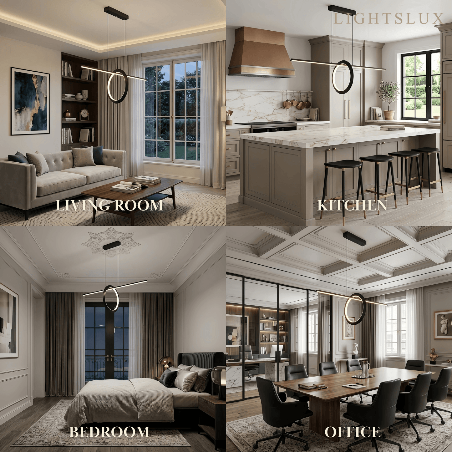Minimalist Pendant Light — Metal & Silica Gel with Black & White 
