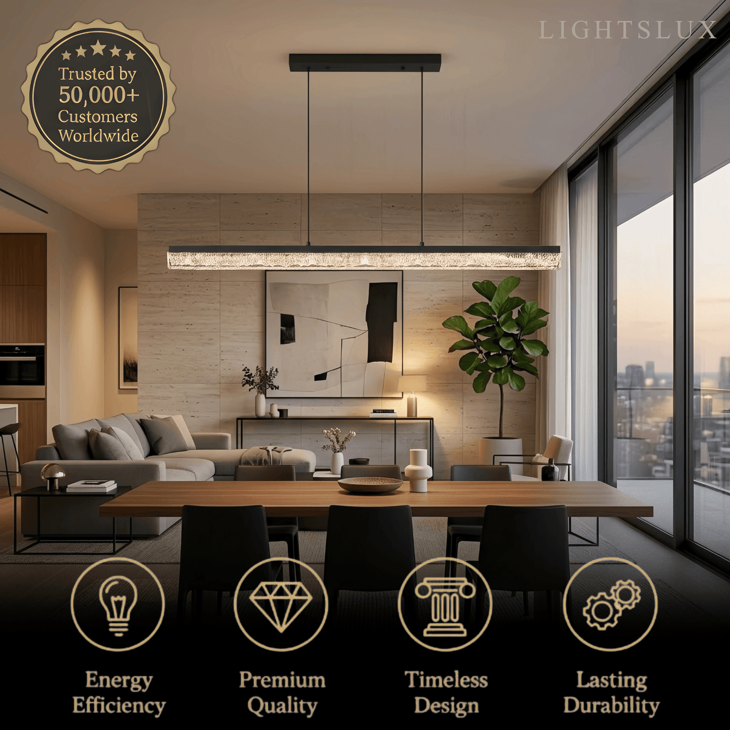 Vivara Minimalist Linear Pendant Light 