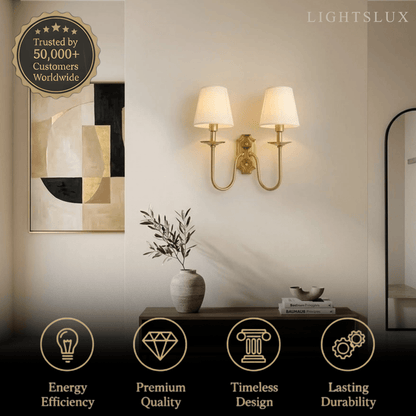 Excelis  Lunara Classic Brass Wall Lamp 