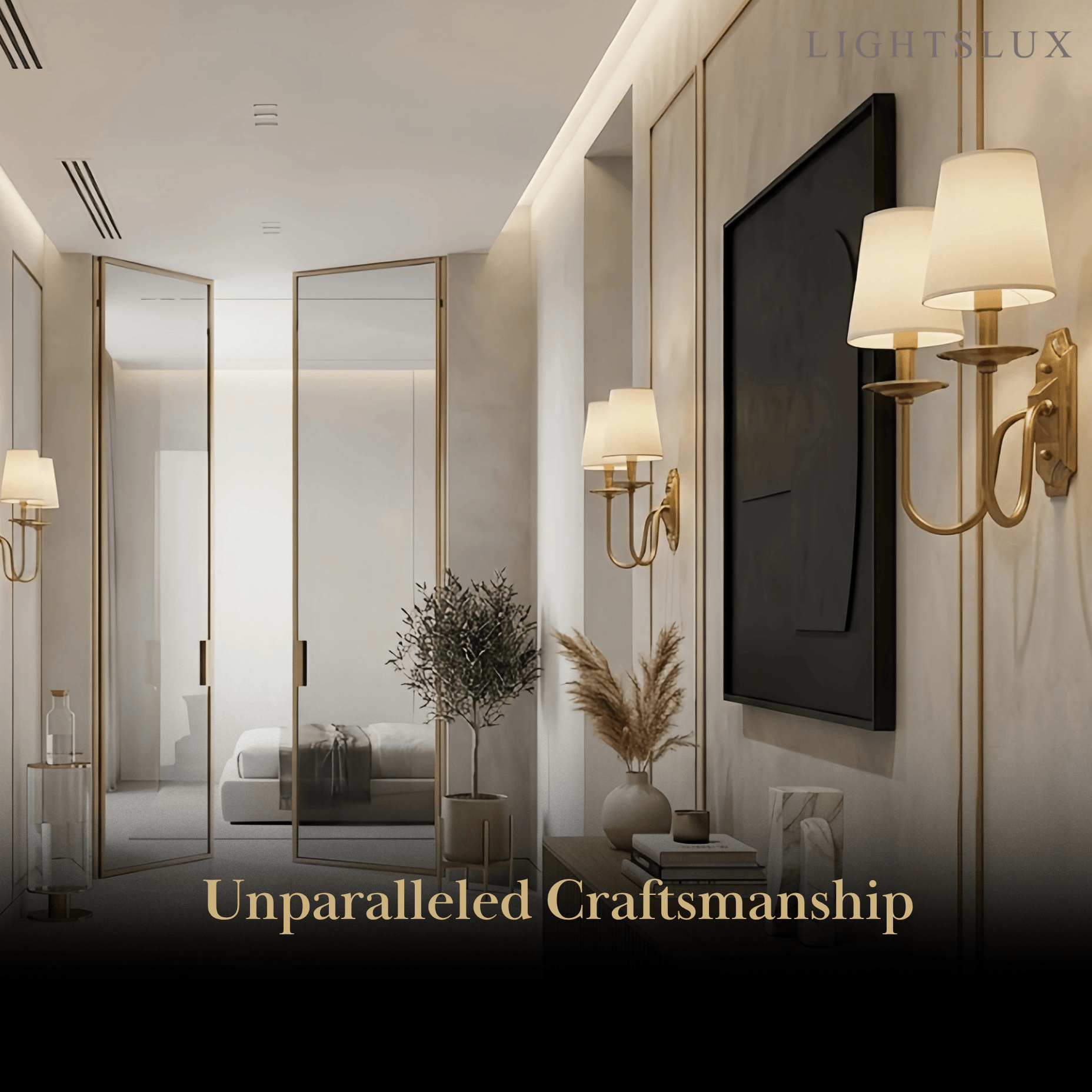 Excelis  Lunara Classic Brass Wall Lamp 