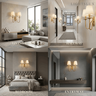 Excelis  Lunara Classic Brass Wall Lamp 