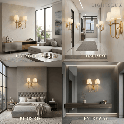 Excelis  Lunara Classic Brass Wall Lamp 