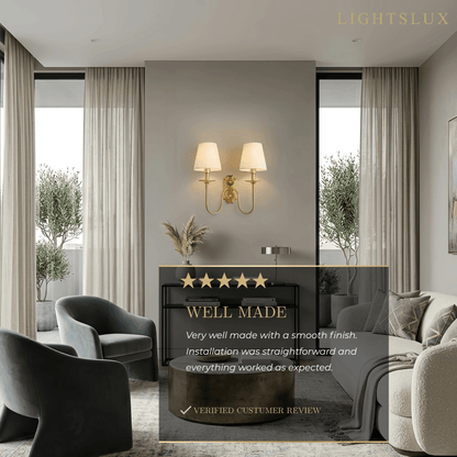 Excelis  Lunara Classic Brass Wall Lamp 