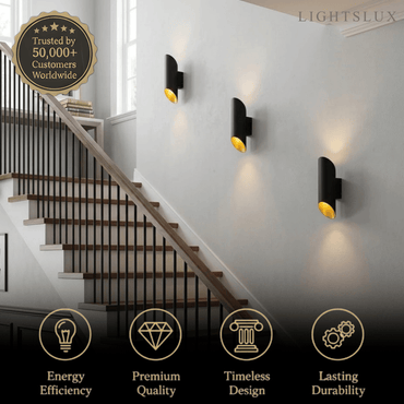 Modern Wall Lamp — Metal & Aluminum Black & Goldba