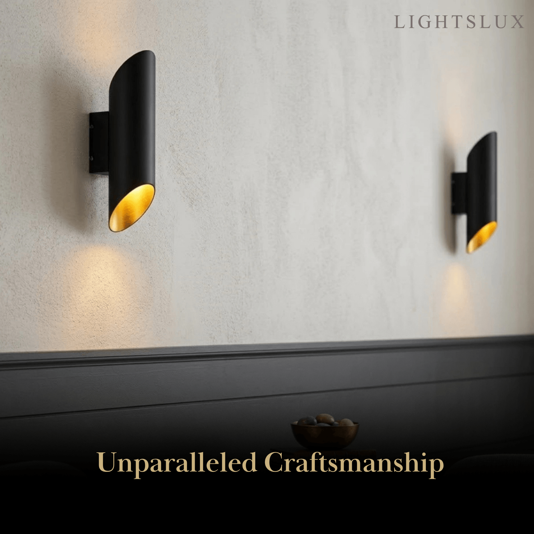 Modern Wall Lamp — Metal & Aluminum Black & Goldba