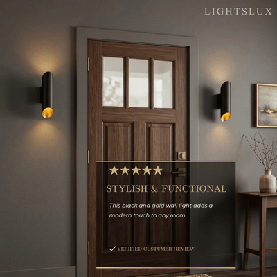 Modern Wall Lamp — Metal & Aluminum Black & Goldba