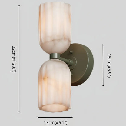 Minimalist Wall Lamp — Brass & Alabaster