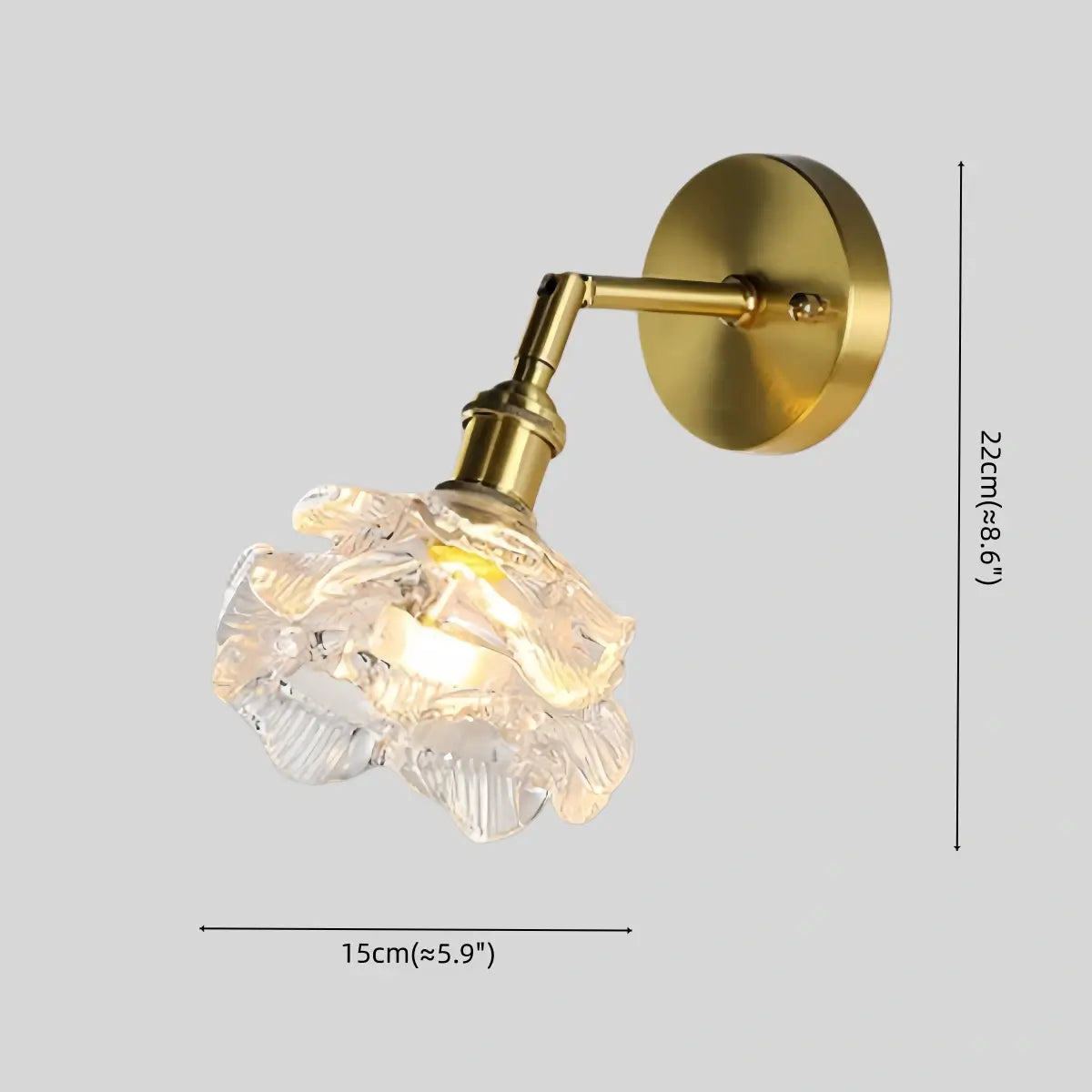 Modern Refined Wall Lamp — Glass & Brass Clear