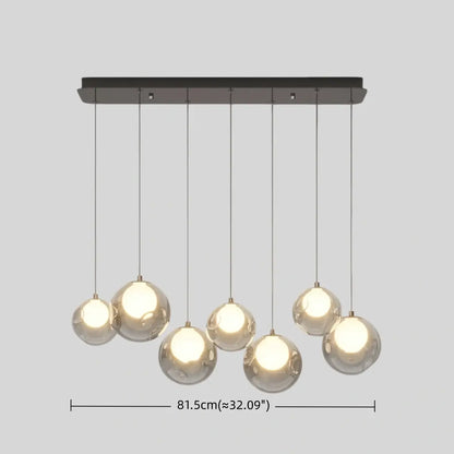 Modern Pendant Light — Stainless Steel, Iron & Glass Black Smoke Grey
