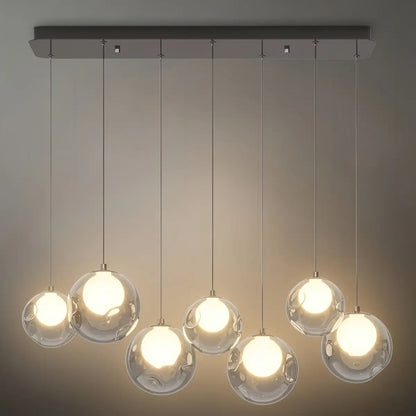 Modern Pendant Light — Stainless Steel, Iron & Glass Black Smoke Grey