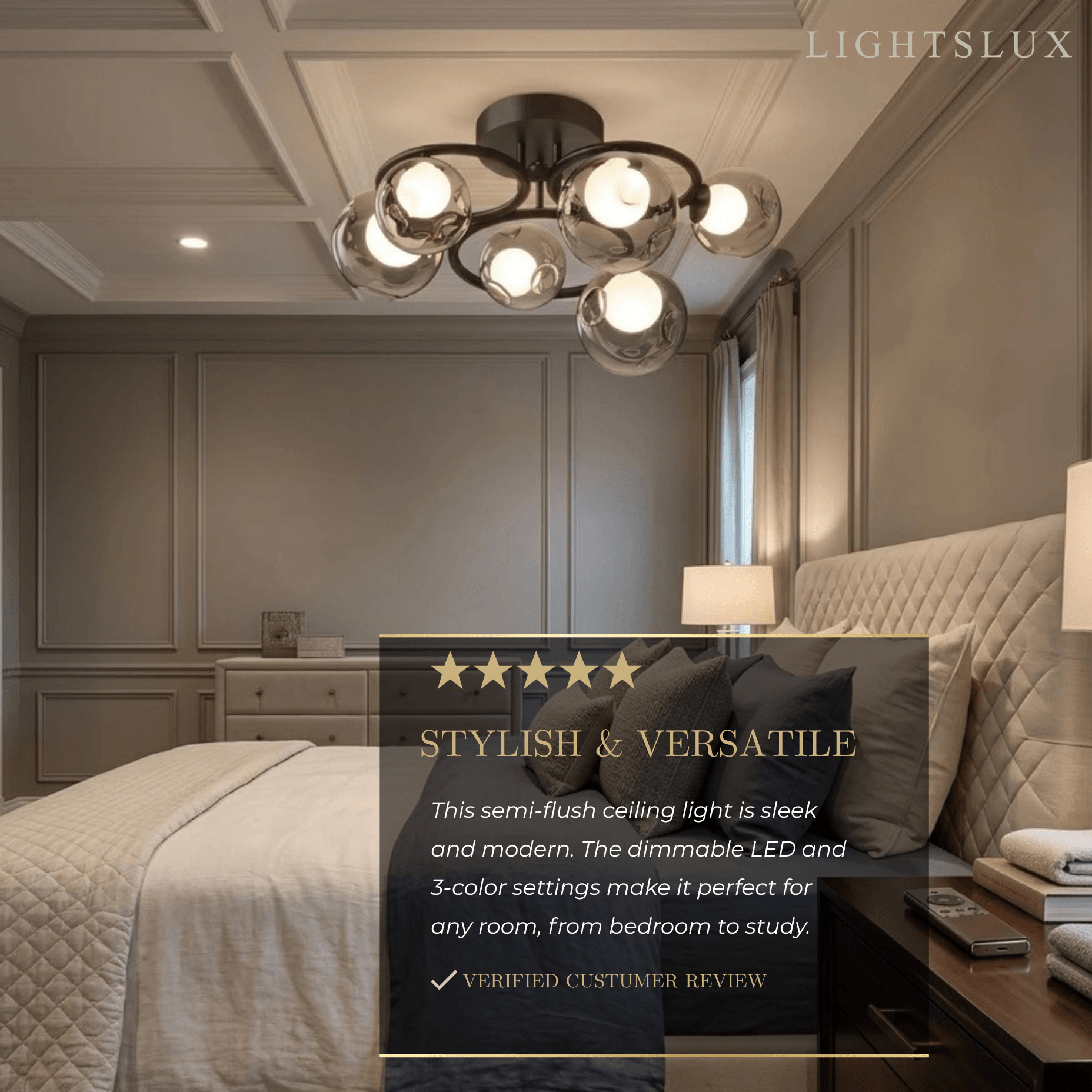 Stellar Modern Semi-Flush Ceiling Light 