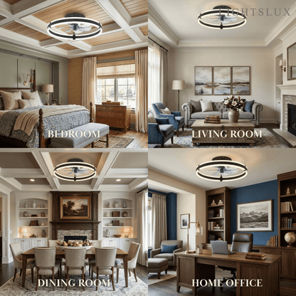 Vivara Modern Semi-Flush Ceiling Fan with Light