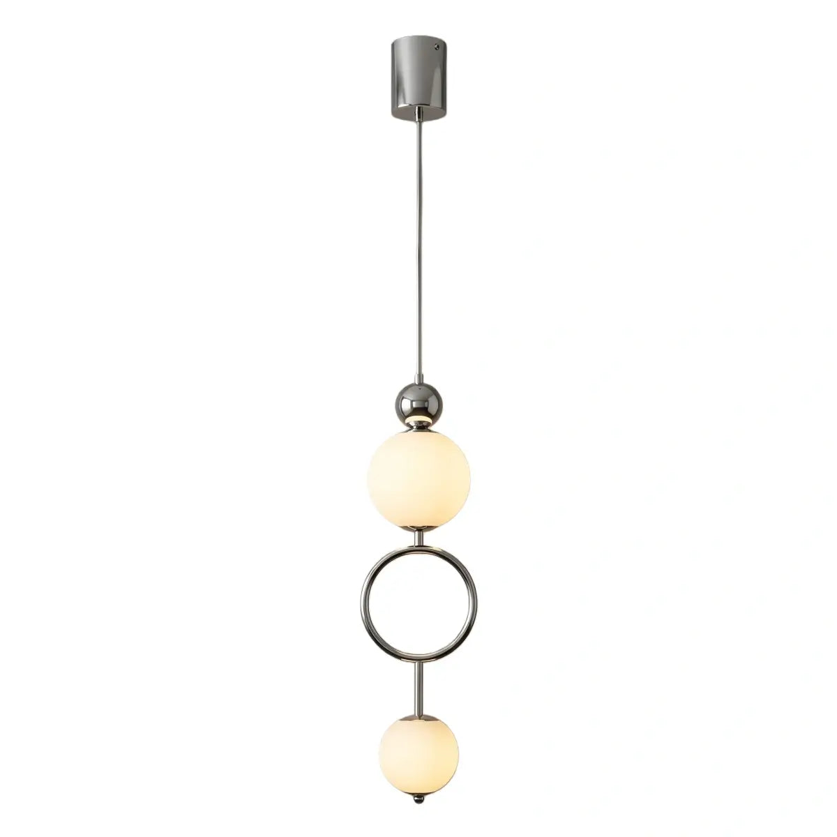 Minimalist Pendant Light — Iron & Glass Gold&White / Silver&White
