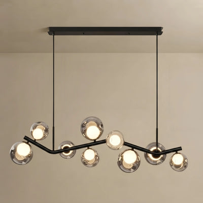 Vetro Modern Pendant Light -- Glass & Metal Smoke Grey for Dining Room