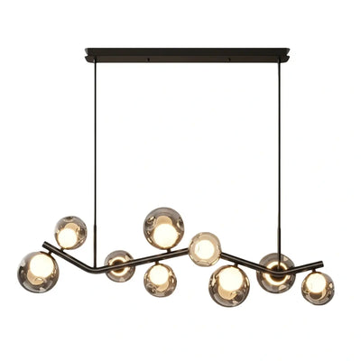 Modern Pendant Light -- Glass & Metal Smoke Grey