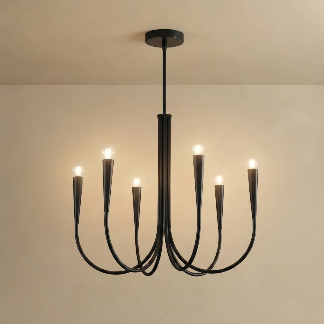 Nebula Minimalist Chandelier – Swoop Arm for Living Room / Dining Room