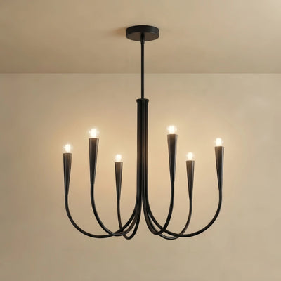 Nebula Minimalist Chandelier – Swoop Arm for Living Room / Dining Room