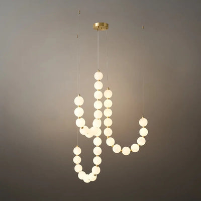 Elegant Chandelier — Brass & Acrylic White&Brass